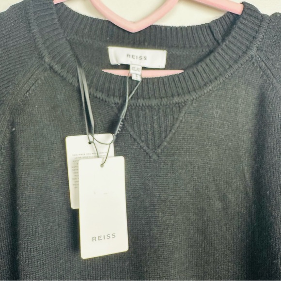 Reiss NWT Black Gina Flippy Knit Textured Sweater SIze US 10 - Picture 9 of 9